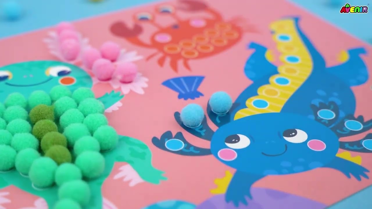 AVENIR Axolotl Kreativset Pompon-Kunst Axolotl