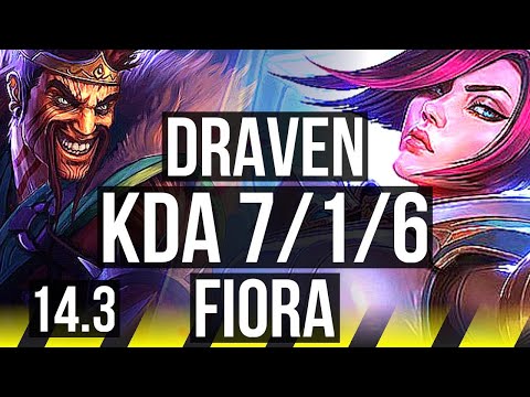 DRAVEN & Nami vs FIORA & Renata Glasc (ADC) | 7/1/6, 300+ games, Dominating | EUW Grandmaster | 14.3