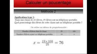 Calcul de pourcentage