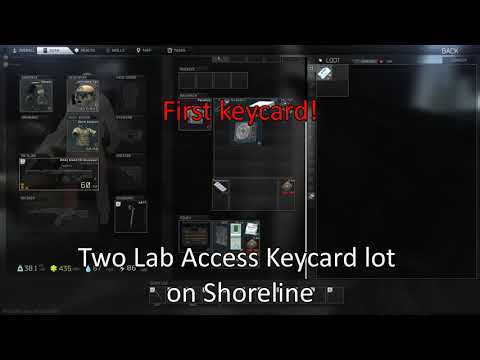 Escape from Tarkov - 2 Lab Access Keycard lot on Shoreline