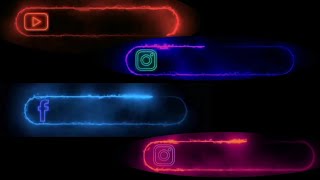 😍YouTube. Instagram. 🤓 Facebook No Text Neon Logo Animation Black screen ⚫ || Just Add Name 📝 ||