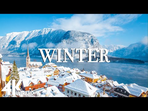 Snow Winter 4K Relaxation Film | Meditation Relaxing Music | Winter Nature + 4K Drone Film