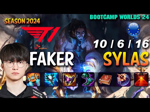 T1 Faker SYLAS vs LEBLANC Mid - Patch 14.19 EUW Ranked WORLDS 2024 Bootcamp | lolrec