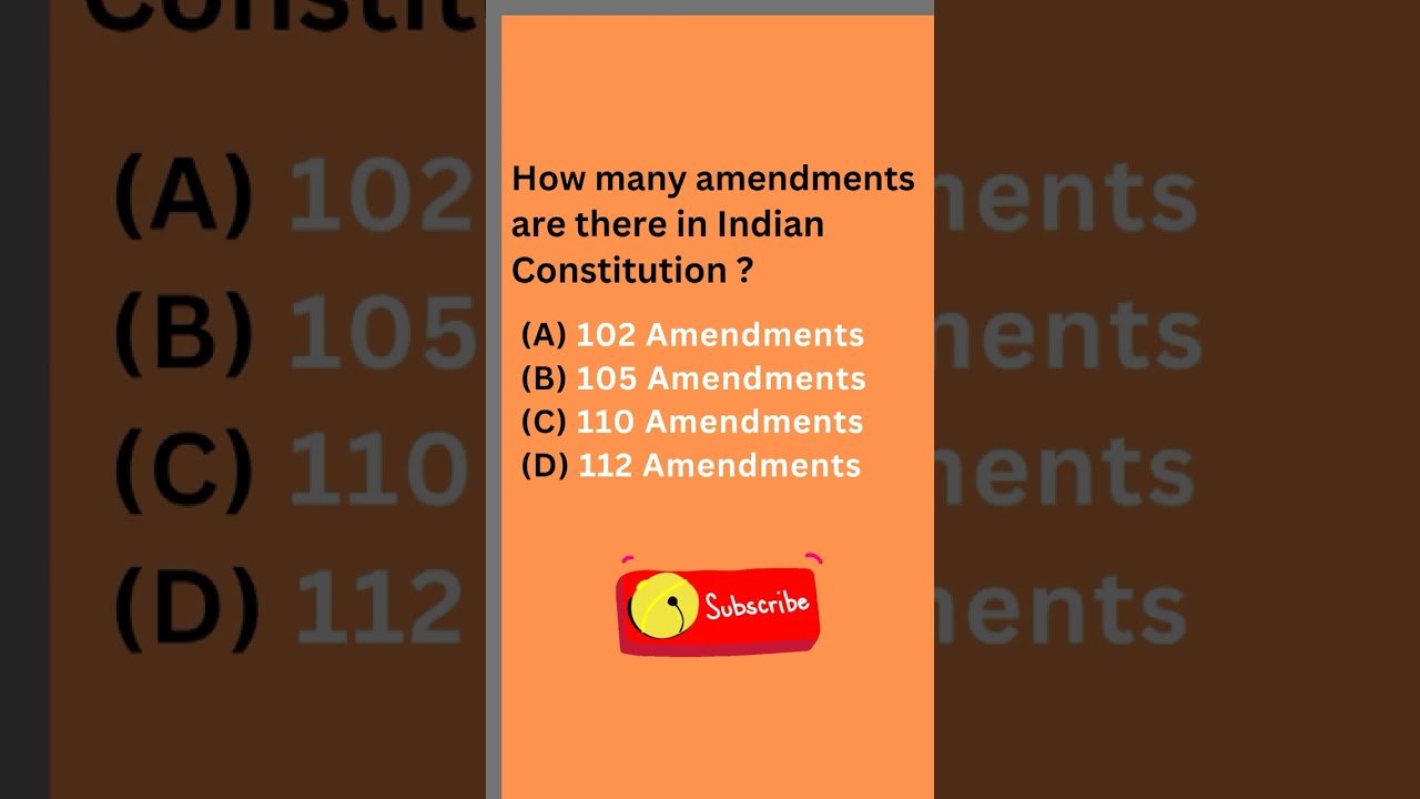 How many amendments are there in Indian Constitution? #mcqs #knowledge #indianconstitution #shorts