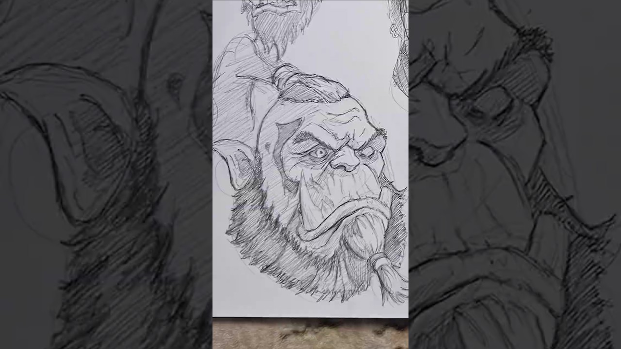 World of Warcraft orc sketch #orc #wowart #worldofwarcraftart #warcraftart #horde #videogameart