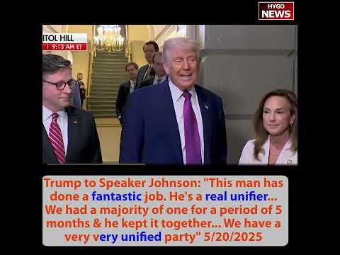 Trump on OBBB Stakes: '68% Tax Increase or Biggest Tax Cut in History -- Bigger Than Reagan'; Speaker Johnson 'Real Unifier -- Kept Majority of One Together for Five Months'; Thune Also Praised