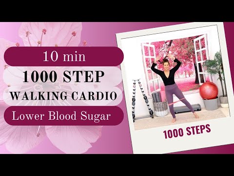 10 MIN // 1000 STEPS WALKING EXERCISES with BAND // LOWER BLOOD SUGAR // WALK OFF BELLY FAT!