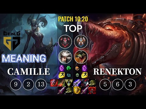 GEN Meaning Camille vs Renekton Top - KR Patch 10.20