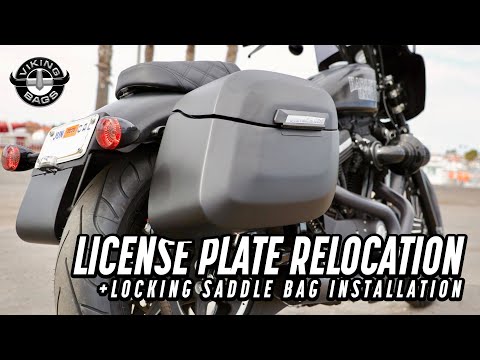 How to Relocate License Plate & Install Locking Hard Saddle Bags on Sportster 2009-22 || Viking Bags
