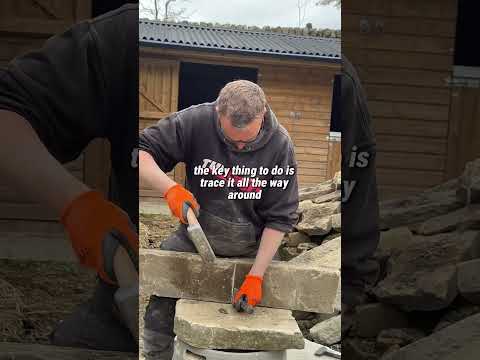 Most people would use a saw for this #sandstone #handtools #bluecollar #stonework