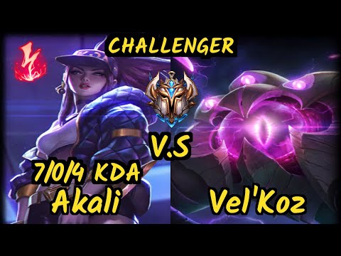 GRF Chovy (AKALI) vs VEL'KOZ - 7/0/4 KDA MID CHALLENGER GAMEPLAY - KR
