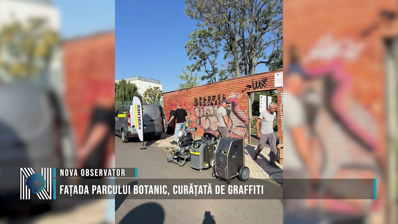 FAȚADA PARCULUI BOTANIC, CURĂȚATĂ DE GRAFFITI