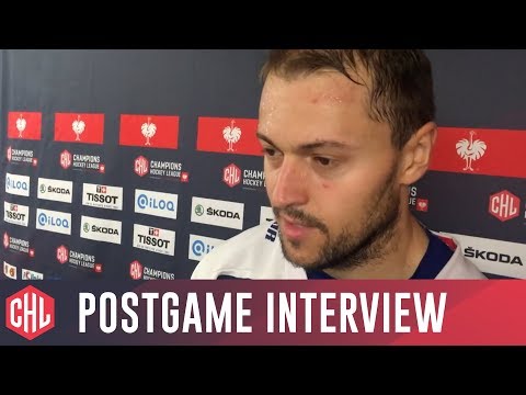 Petr Straka of HC Pilsen after a 6-2 win over JYP Jyväskylä