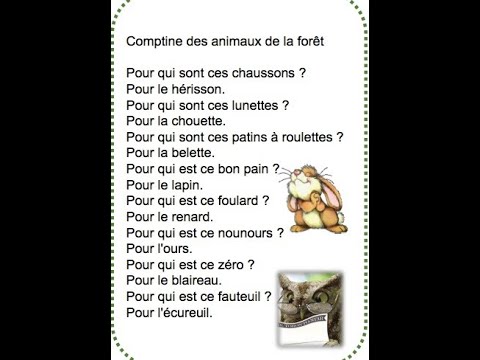 comptine des animaux de la forêt