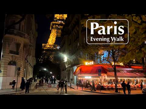 Paris, France 🇫🇷 - Autumn Walk in Paris - An Evening Around Eiffel Tower - 4K HDR Walk