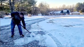Using Ice Scraper To Remove Thick Compacted Ice & Snow From Driveway No Salt Needed Ice Tool Removal