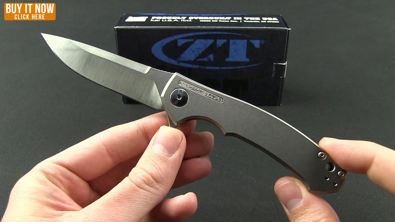 Zero Tolerance Sinkevich 0450 Flipper Titanium Knife (3.25" SW/Satin) ZT