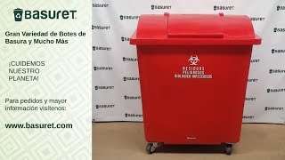 Basuret Botes de Basura Contenedor 500 Litros Rojo RPBI