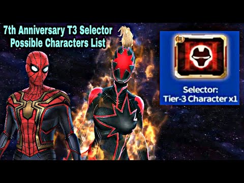 7th Anniversary T3 Selector Possible Characters List - Marvel Future Fight
