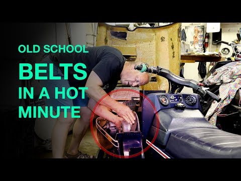 How to change a belt on an older snowmobile (in 2 seconds)