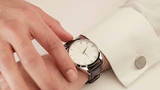 ساعة أرمان جلد أسود و فضي 42