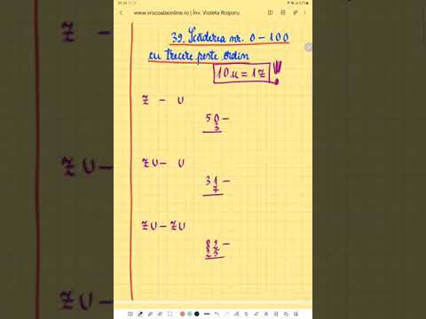 #shorts 39. Scăderea nr. 0 - 100 cu trecere peste ordin - Matematică / Școala Online