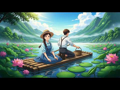A Secret Day by the Lotus Lake  Cozy Ghibli Style