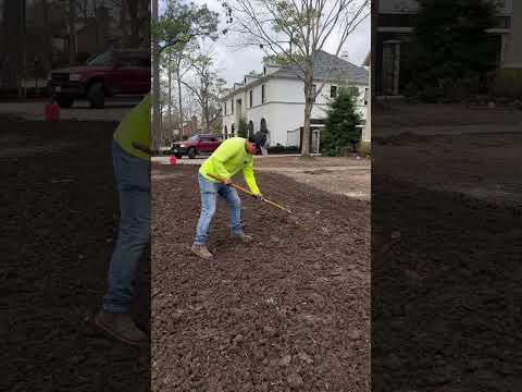 Tilling the yard before we add fresh top soil and then grass!