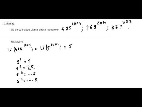 Clasa a V-a - Cap. Numere naturale - ex 8 - ultima cifra a lui 5 si 9 la o putere