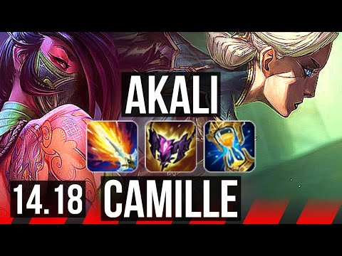 AKALI vs CAMILLE (TOP) | 16/2/5, 6 solo kills, Legendary, 700+ games | NA Grandmaster | 14.18