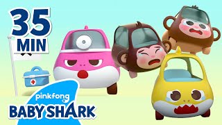 Five Little Monkeys Jumping on the Bed | +Compilation | 3D Car Songs for Kids | Baby Shark Official