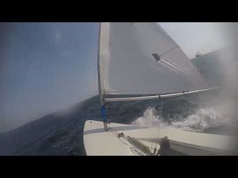 Laser sailing in 15-20 knot wind GO PRO
