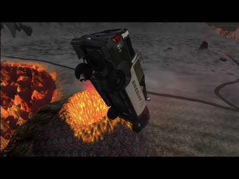 Cars jumping in volcano BeamNG.Drive! Part 1