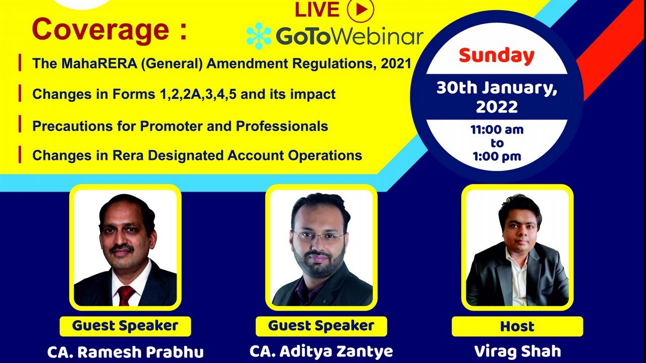 Special Webinar on Changes in Certificate & Audit Forms under MahaRERA