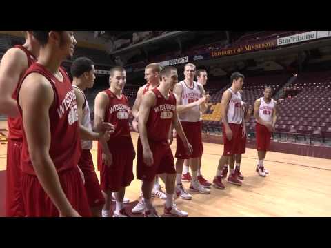 Wisconsin Has A Pregame Tradition At Minnesota Where They Fall Off The Elevated Floor