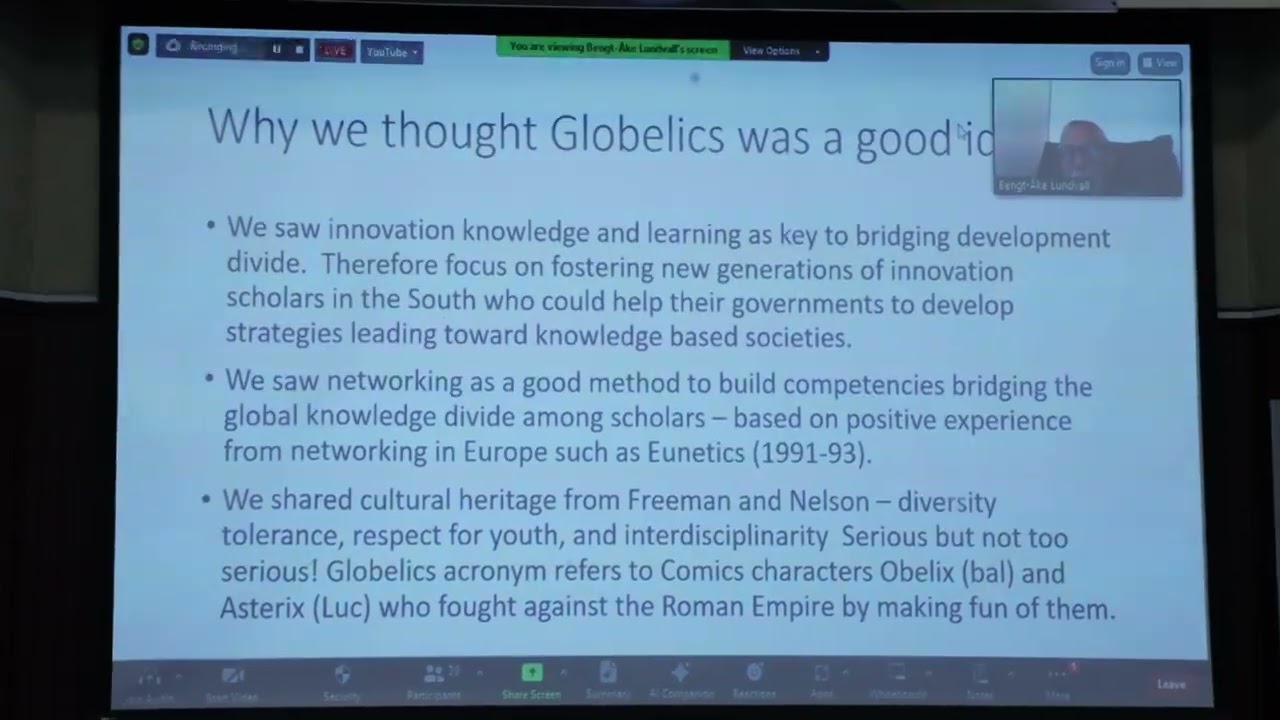 Prof. Bengt-Åke Lundvall deliver his talk