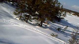 preview picture of video 'Helmet Cam Hill clmb, jumps, Newfoundland snowmobileing'