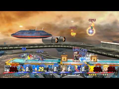 Super Smash Bros. for Wii U Team Battle Falco, Sonic, Lucario, Zelda & Greninja "Blue Team"