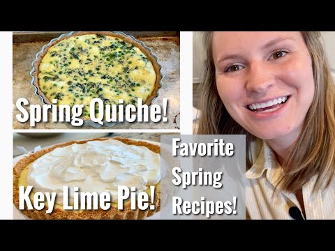 Spring Quiche Recipe with Spinach and Goat Cheese| Key Lime Pie Recipe | Whole Wheat Pie Crust!