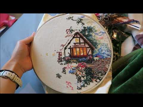 Twilight Bridge Cross Stitch Progress (5 months)