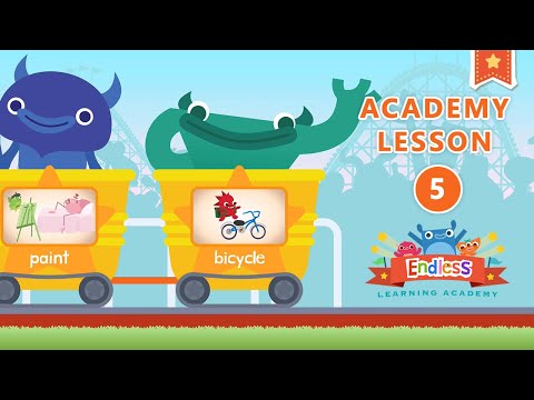 Endless Learning Academy - Lesson 5 - SILLY, BALL, MUSIC, PAINT, BICYCLE | Originator Games