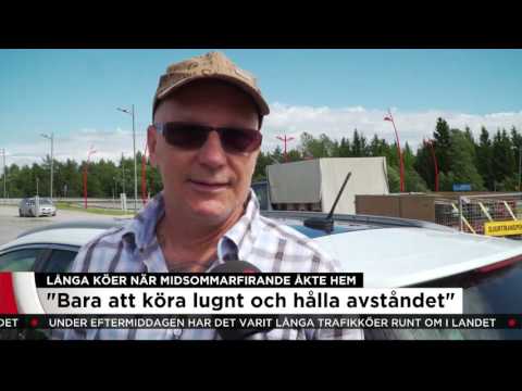 Långa köer när midsommarfirande vände hemåt - Nyheterna (TV4)