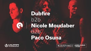 Dubfire b2b Nicole Moudaber b2b Paco Osuna @ Ultra Music Festival 2018, Resistance Megastructure