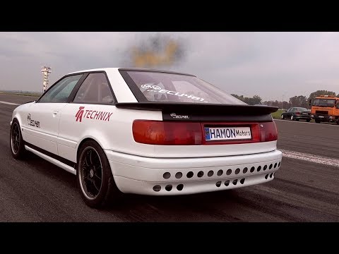 1300HP Audi S2 Turbo Launch Control Acceleration 0-300 & Sound