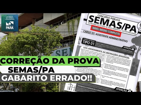 FIZ A PROVA DA SEMAS 2023 - CORREÇÃO NIVEL MÉDIO - LEGISLAÇÃO AMBIENTAL