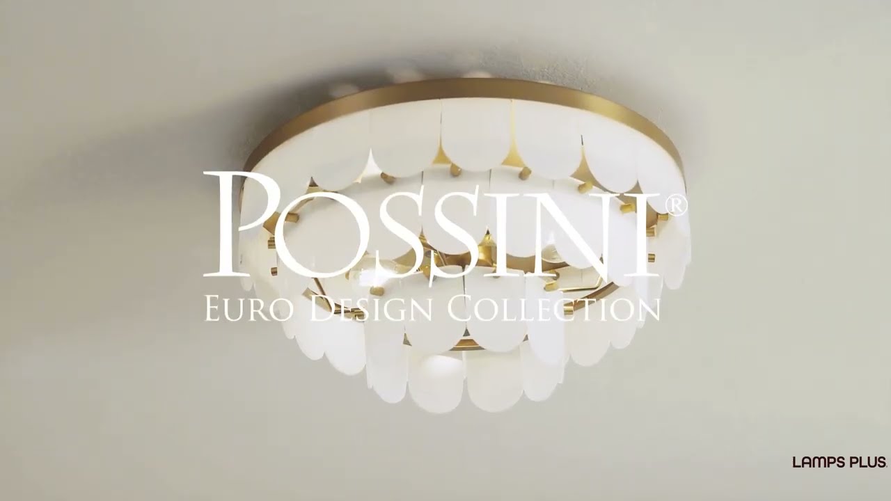 Video1 of Possini Euro Haumea 16 1/4" Wide Warm Gold Ceiling Light