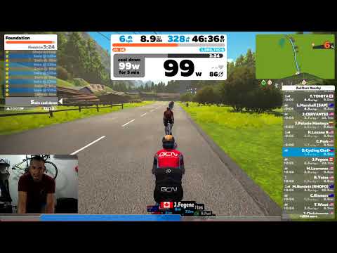 Cycling Chef Live Stream FOUNDATION TRAINING. Zone 2 on power, E1 and E2 with 90-100RPM cadence.