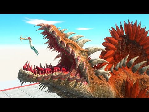 Giant Spino Hole In One Shot Eats Feeds - Animal Revolt Battle Simulator