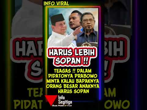 👉PRABOWO SEBUT ANAK ORANG BESAR JANGAN KURANG AJAR⁉️ #shorts #IsuTrending #jokowi #prabowo