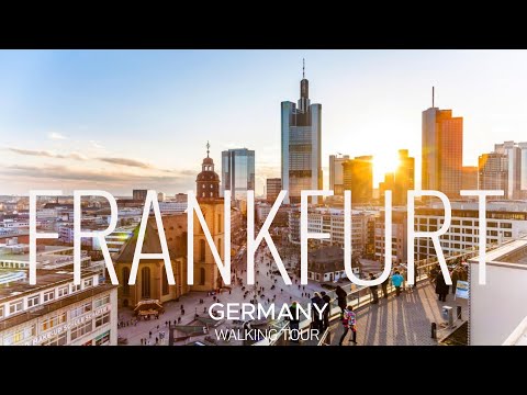 Frankfurt am Main, Skyline Alemanha 🇩🇪 Passeio a pé 2023 | 4K 60fps HDR |